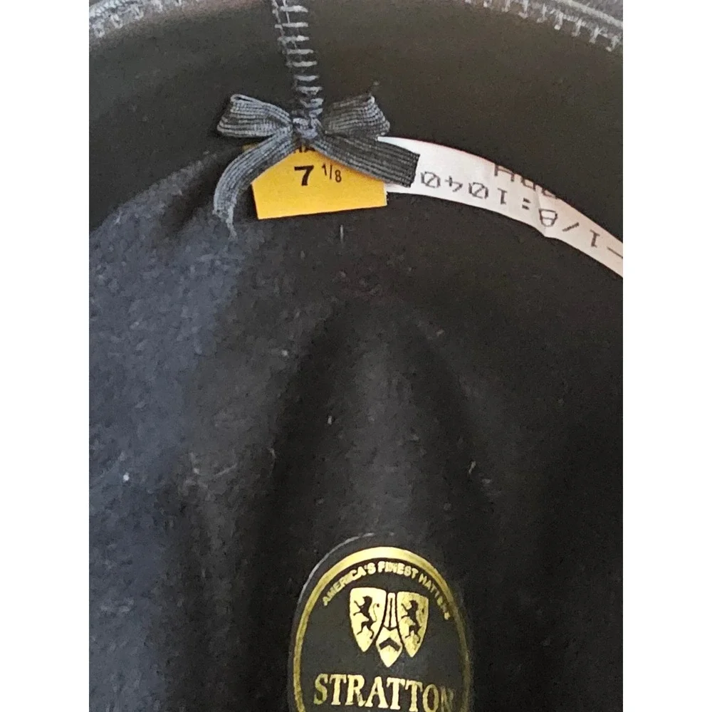 Stratton USA Black Felt Campaign Drill Sergeant Hat Size 7 1/8 F40 Self Forming
